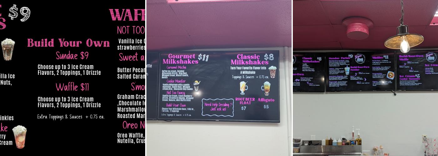 Sugar Bomb Dessert Bar Menu