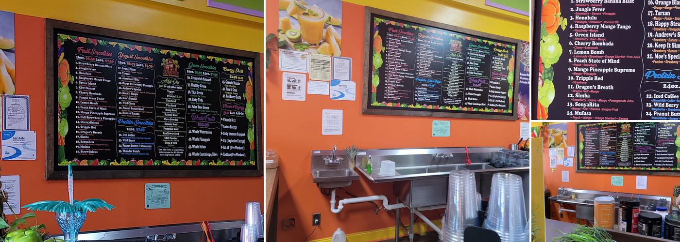 Jungle Juice&Smoothies Menu