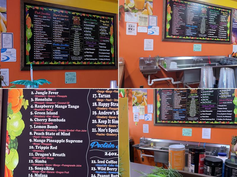 Jungle Juice&Smoothies Menu
