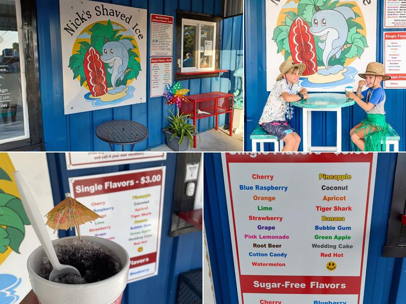 Nick's Shaved Ice Menu