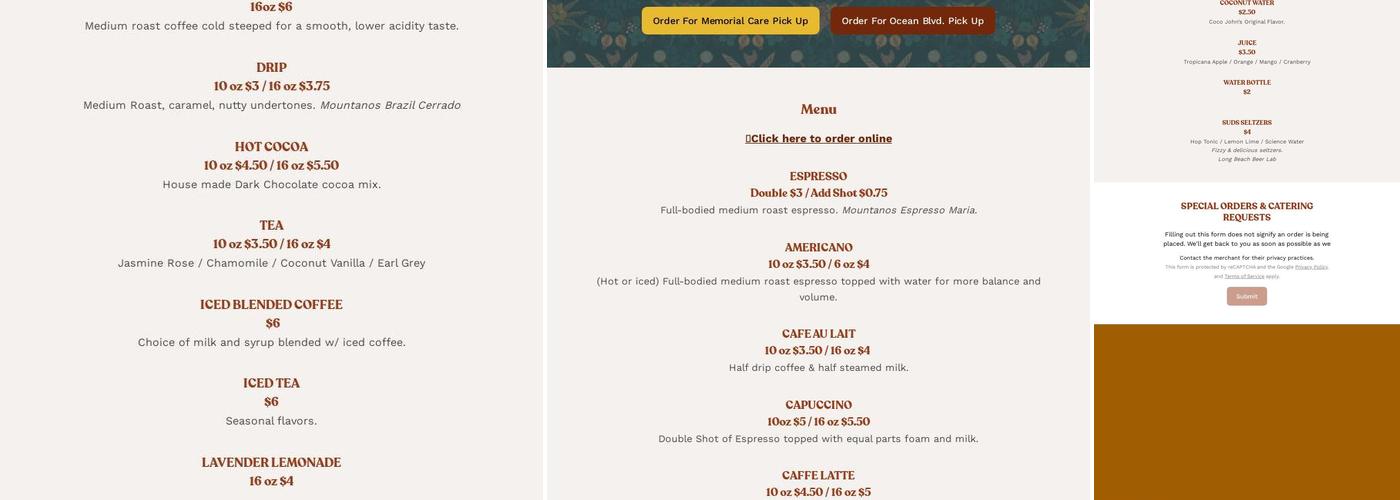 Long Beach Bread Lab Menu