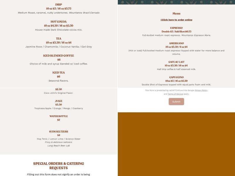 Long Beach Bread Lab Menu