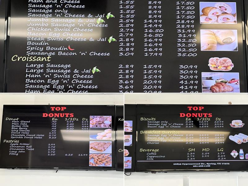 Top Donuts Menu