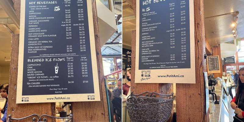 Petit Ami Menu
