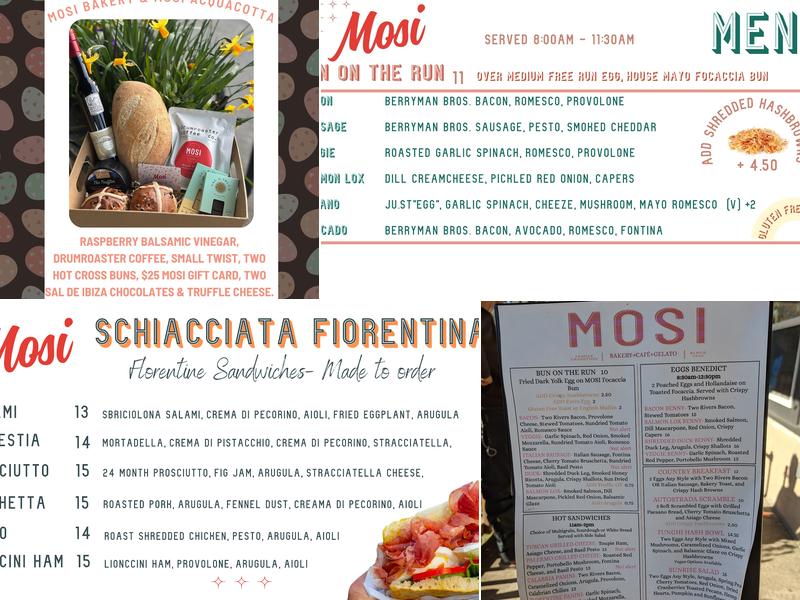 Mosi Bakery Cafe & Gelateria Menu