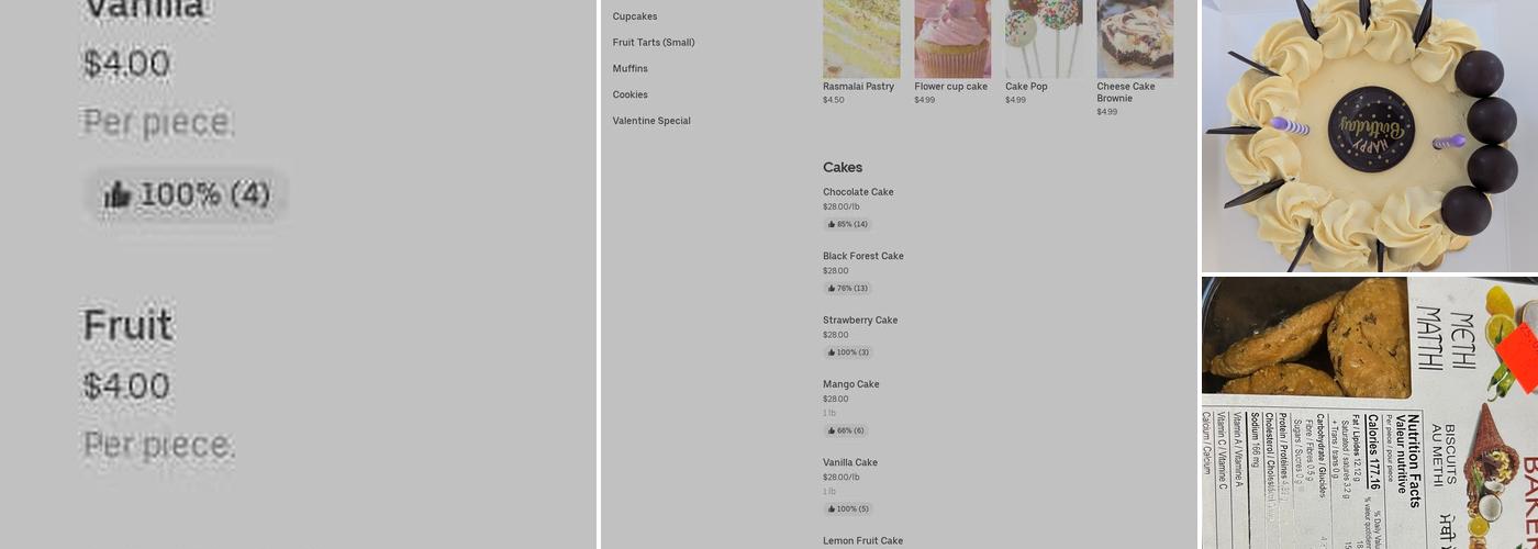 Dhaliwal Bakery Menu