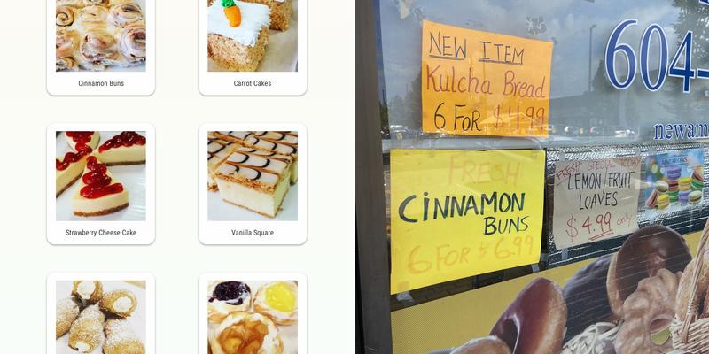 New Amsterdam Bakery Menu
