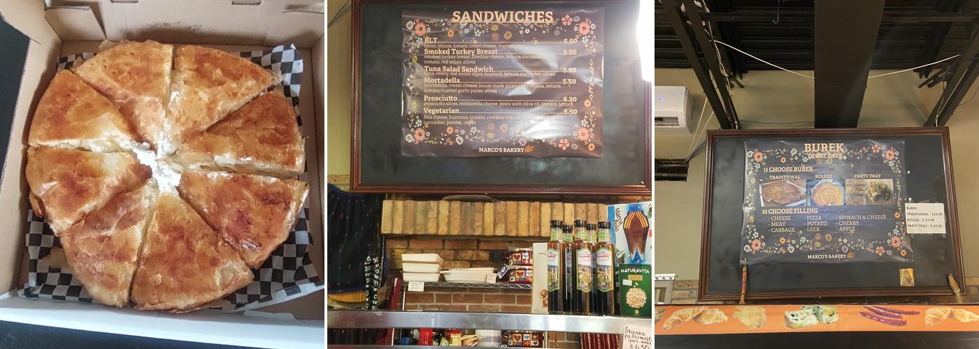 Marco's Bakery Menu