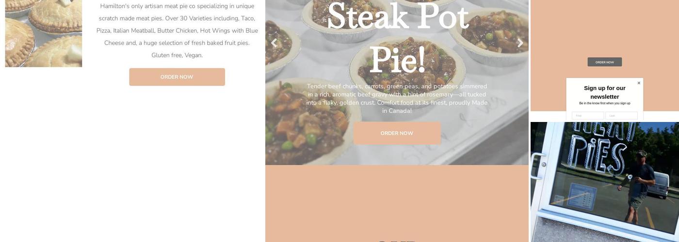 Hamilton Meat Pie Co. Menu