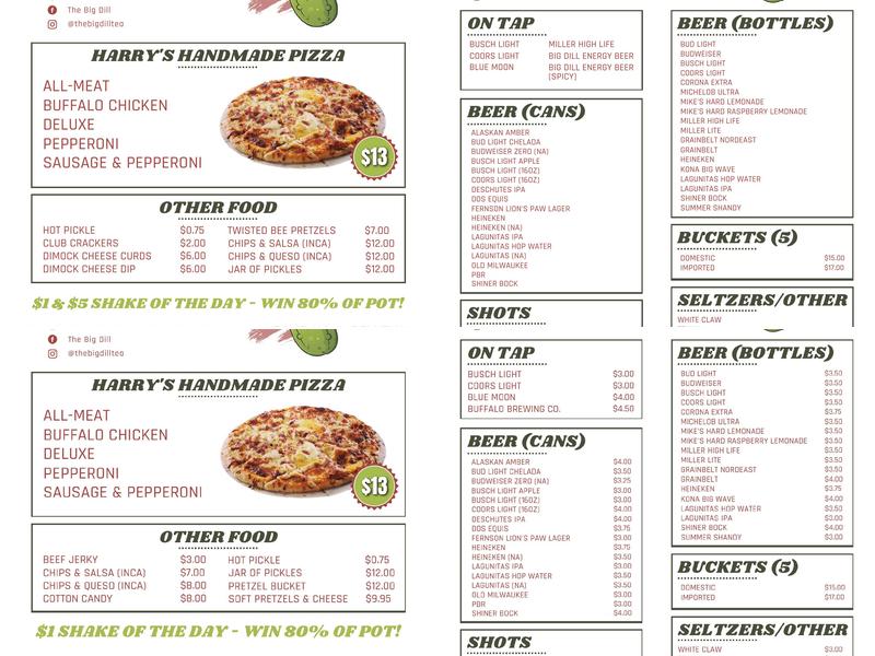 The Big Dill Menu