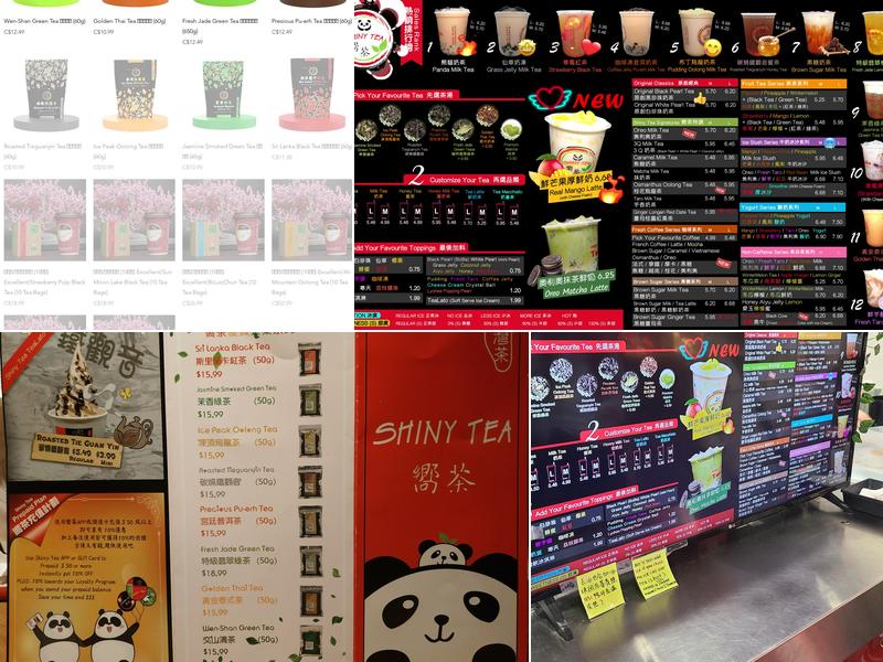 Shiny Tea Crystal Mall Menu
