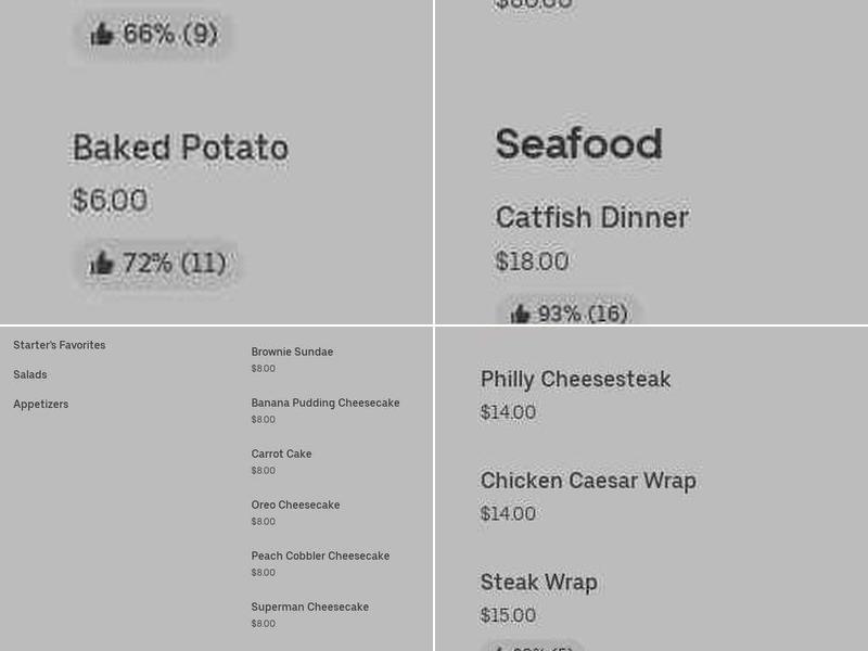 The Classic Cheese Cake Menu