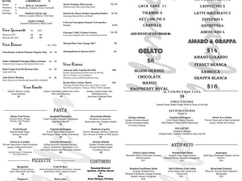 Il Forno Menu