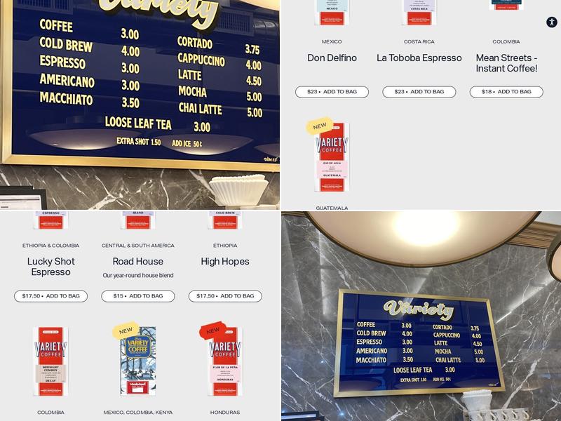 Variety Coffee Roasters Menu