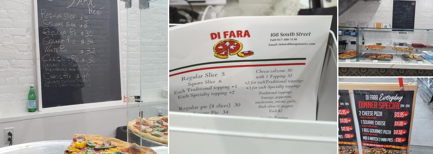 Di Fara Pizza Menu