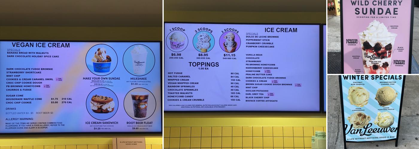 Van Leeuwen Ice Cream Menu