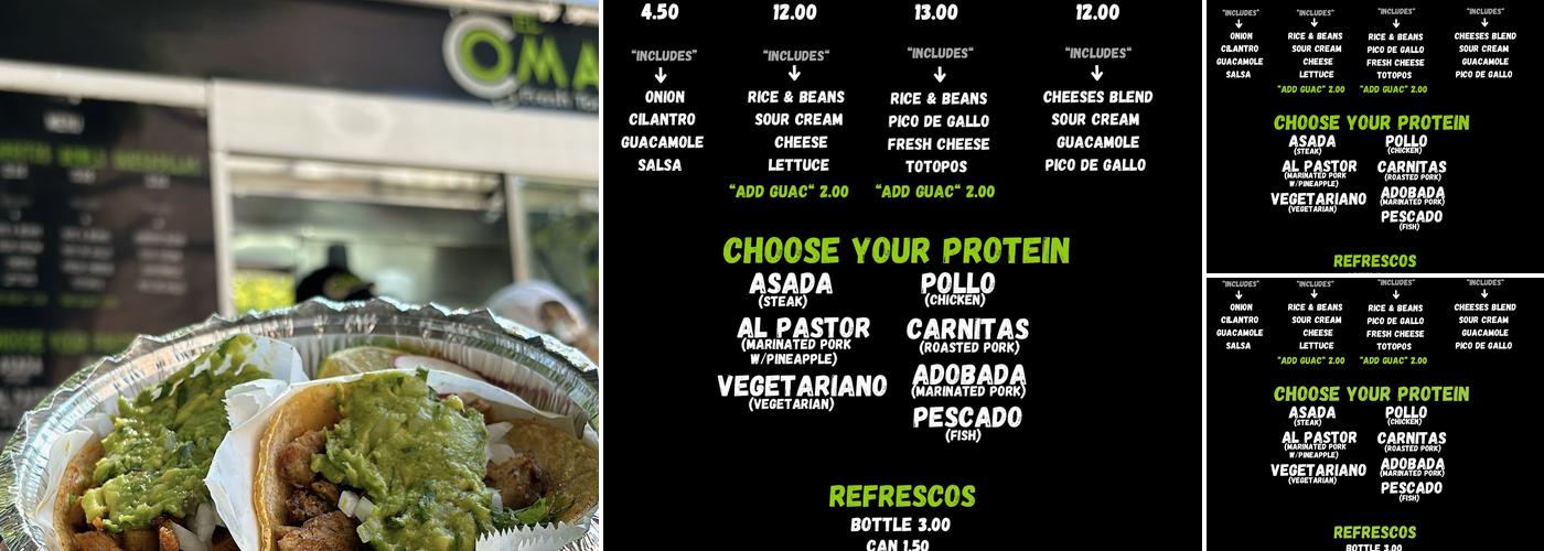 Tacos El Comal Menu