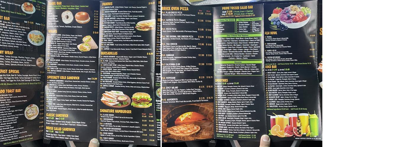 Sidebar Cafe Menu