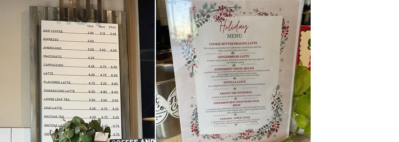 Newport Beach Farmers' Market Menu