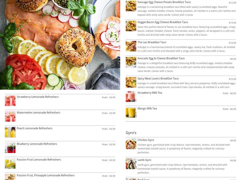 Bagel Chef Menu