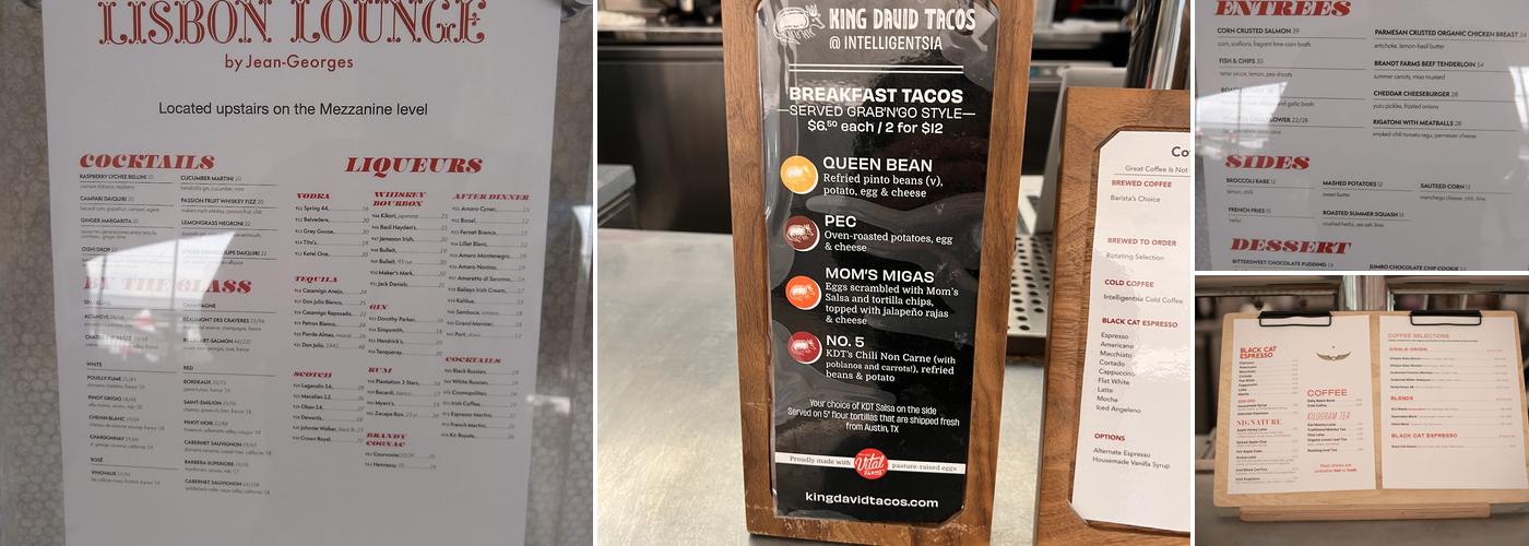 Intelligentsia Coffee TWA Hotel Menu