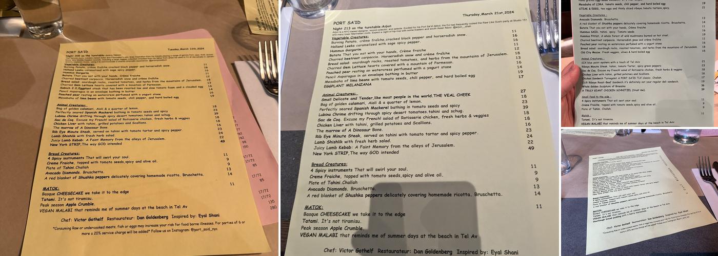 Port Sa’id Menu