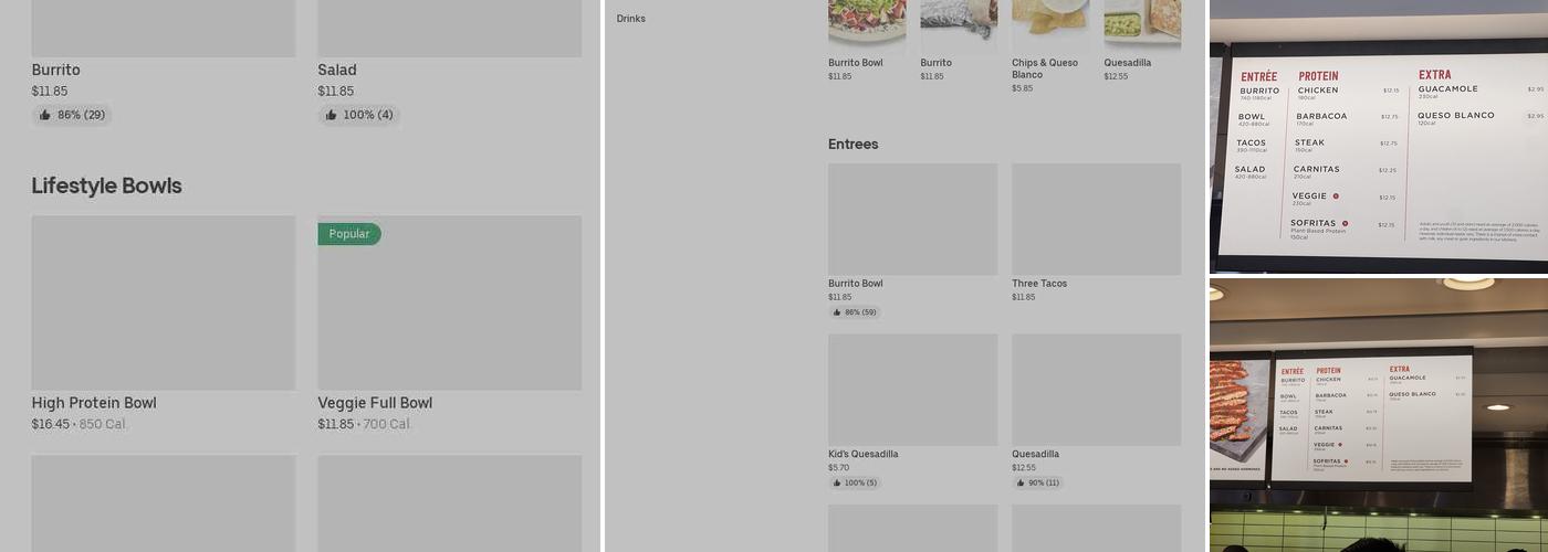 Chipotle Mexican Grill Menu