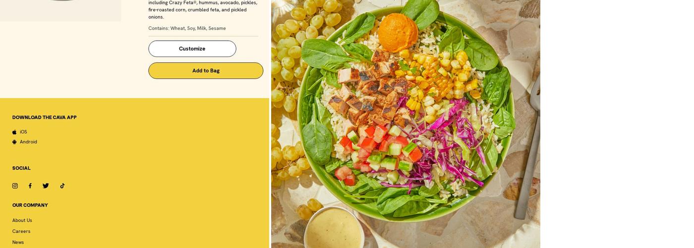 CAVA Menu