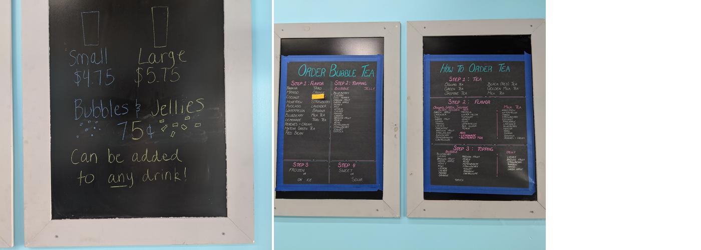 V's Bubble Tea Menu