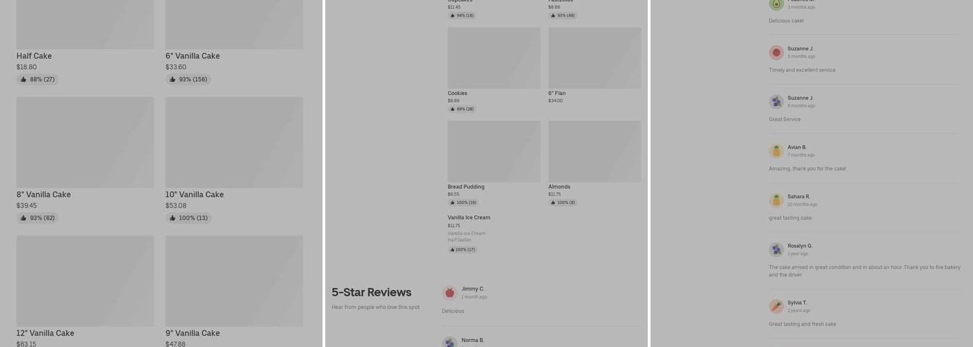 Valencia Coffee Room Menu