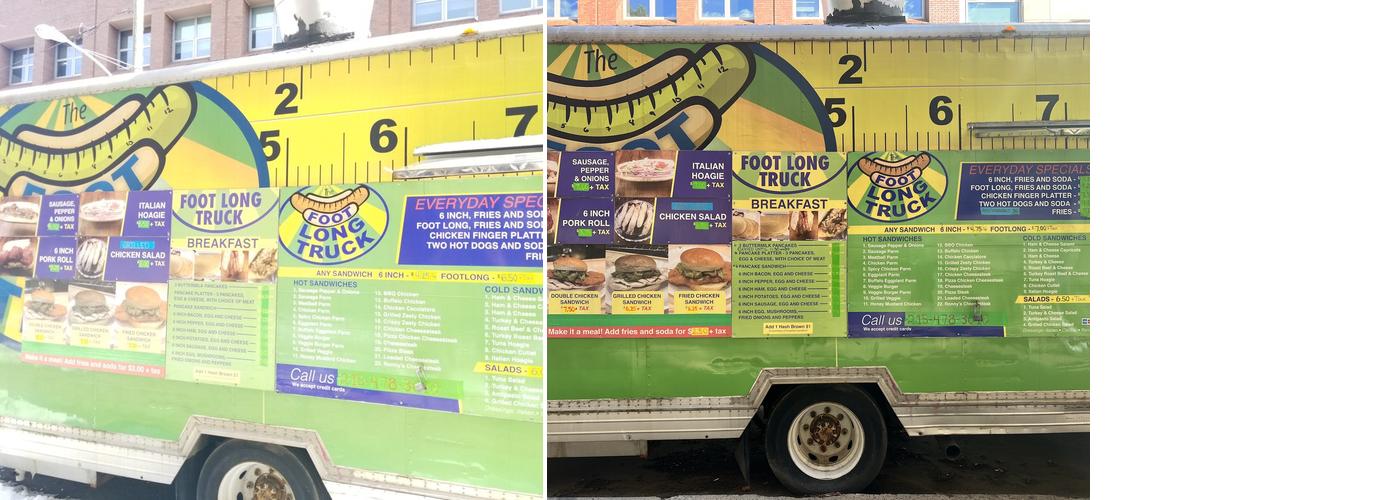 The Foot Long Truck Menu