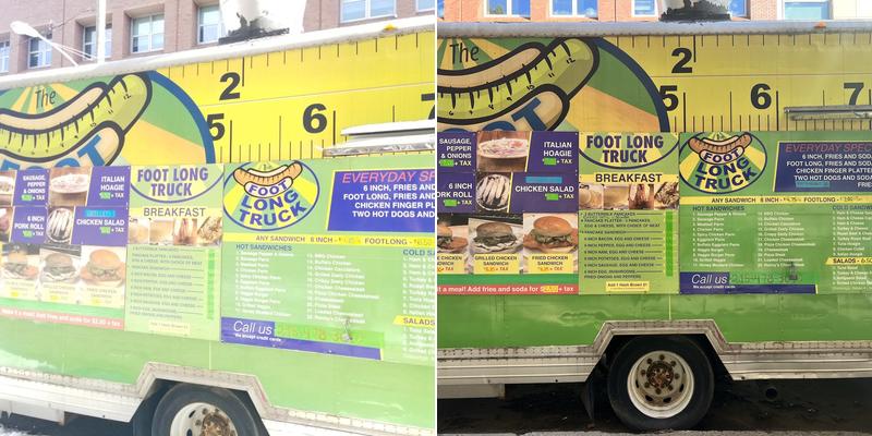 The Foot Long Truck Menu