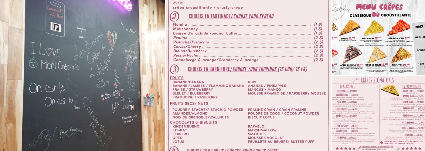 Ô Mont-Crêperie Menu