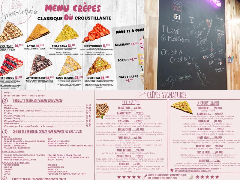 Ô Mont-Crêperie Menu