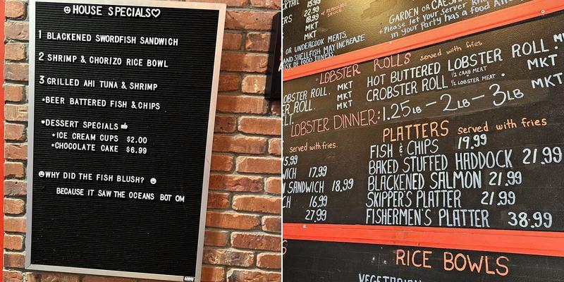 Commercial Lobster Company Menu