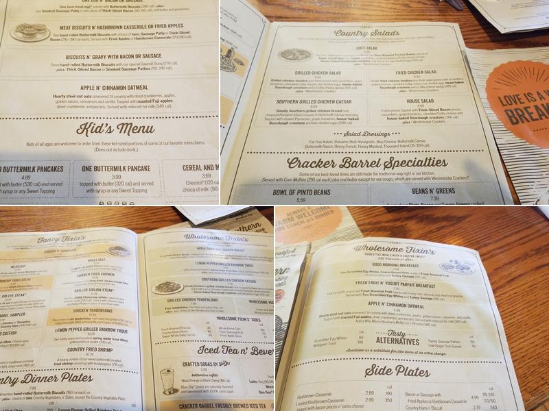 Cracker Barrel Old Country Store Menu