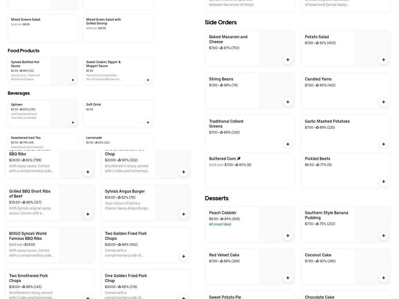 Harlem Soul 2 Soul Menu