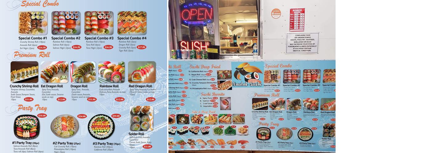 Naulak Sushi Fairview Plaza Menu