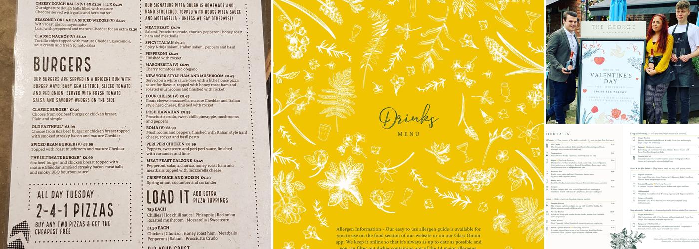 The George of Harpenden Menu