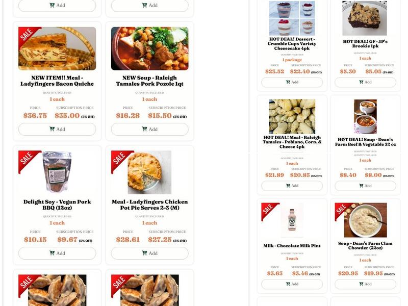 Supper Meals Menu