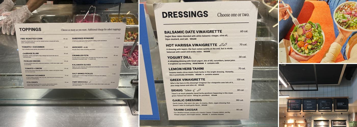 CAVA Menu