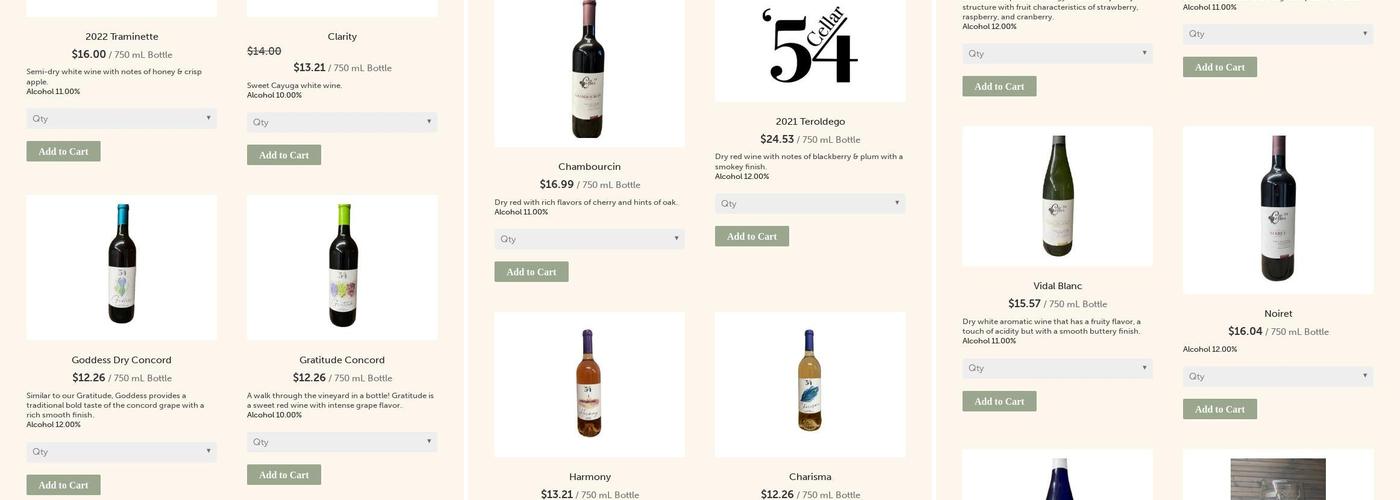 Cellar'54 Menu