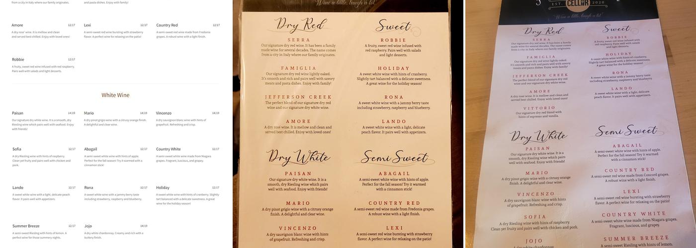 Cellar 22 Menu