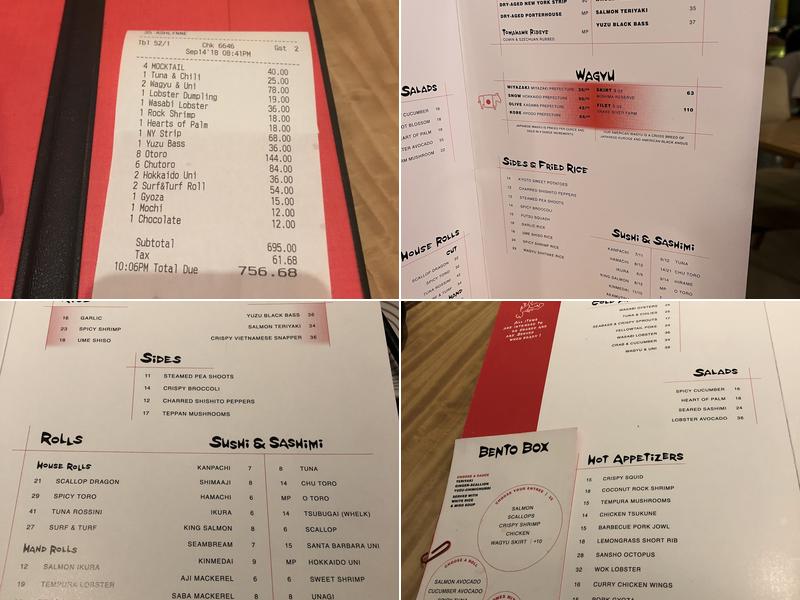 The Lobster Club Menu