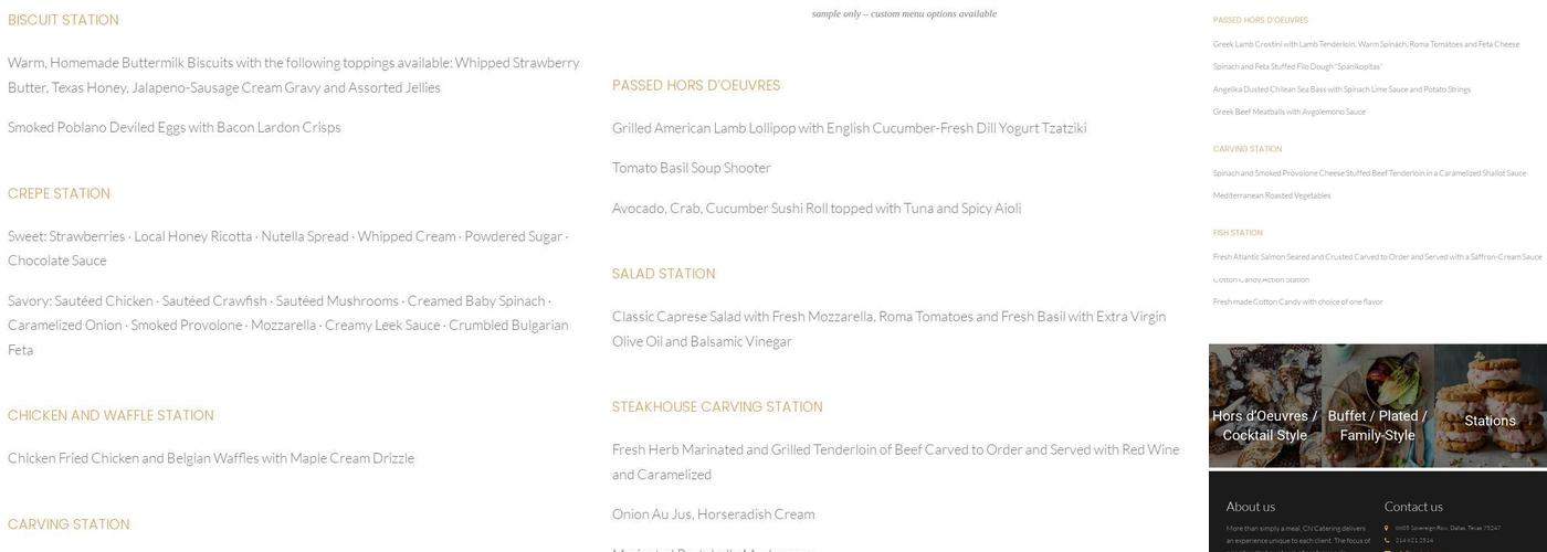 CN Catering Menu