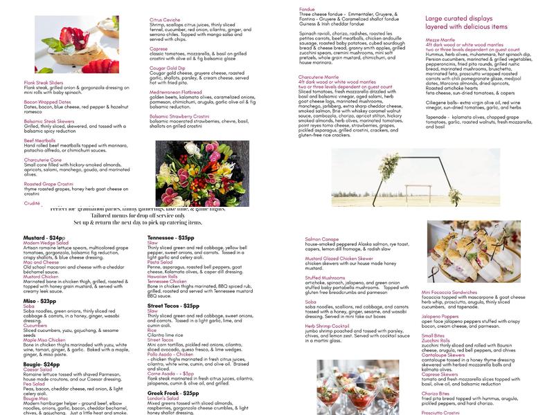 London's Ultimate Catering Menu