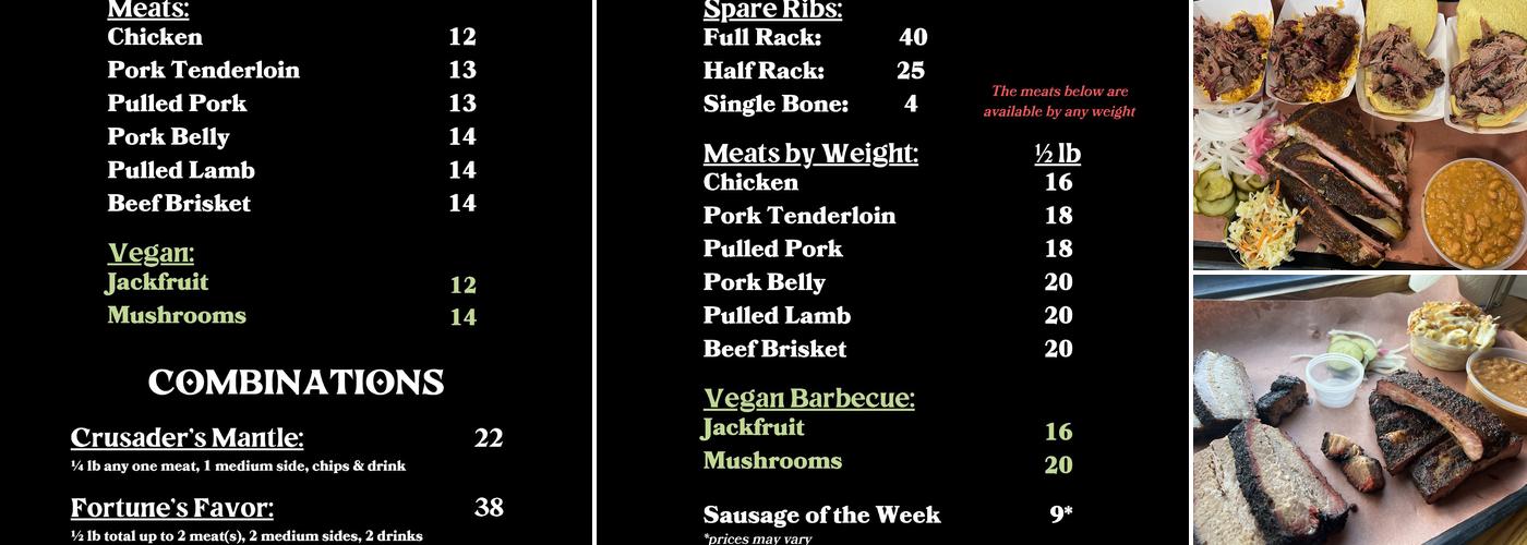 Pit Fiend Barbecue Menu