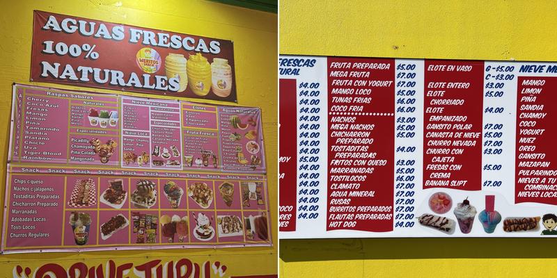 Weritos Snack Menu