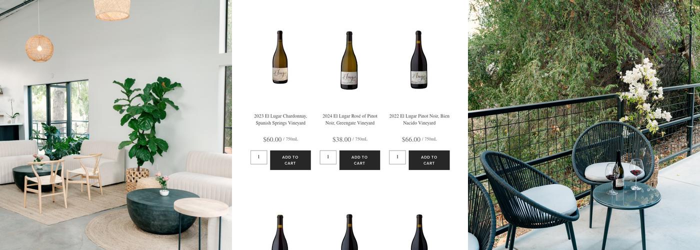 El Lugar Wines Menu