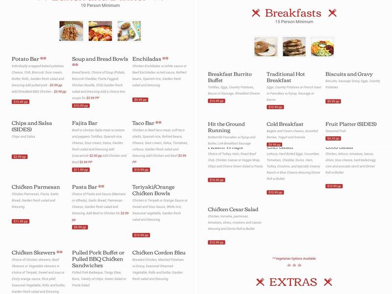 Flavors Catering Menu